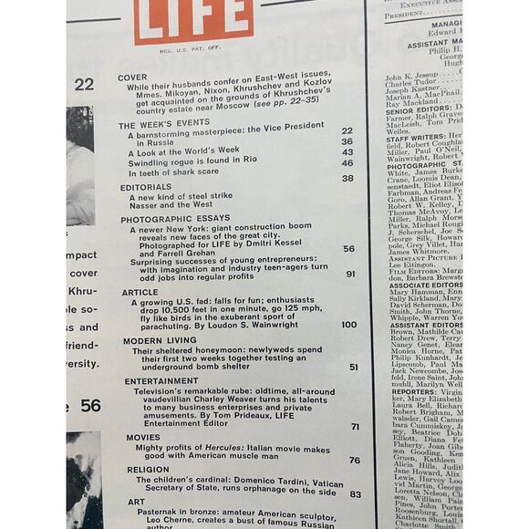 Life Magazine August 10 1959 Nixon Krushchev Mikoyan and Kozlov in Russia - Picture 3 of 10